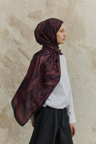 Cupra Prive Patterned Scarf Blossom Plum
