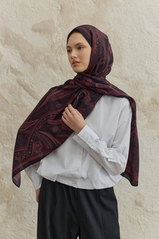 Cupra Prive Patterned Scarf Blossom Plum