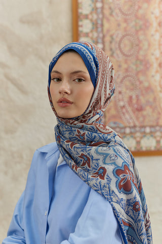 Cupra Prive Patterned Scarf Blossom Blue