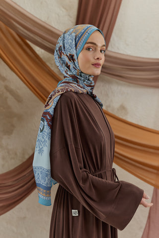 Cupra Prive Patterned Scarf Blossom Turquoise