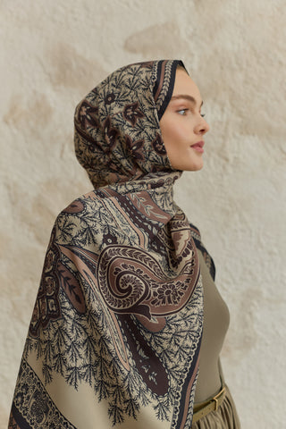 Cupra Prive Patterned Scarf Blossom Taupe