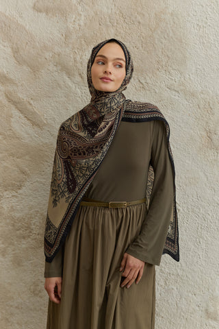 Cupra Prive Patterned Scarf Blossom Taupe