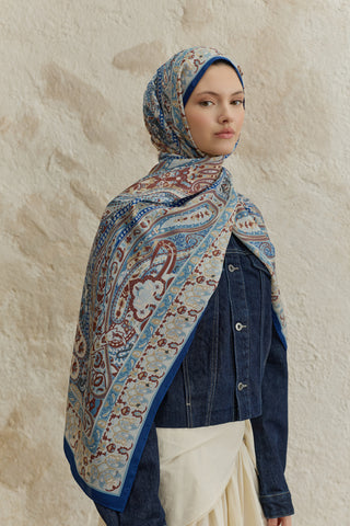Cupra Prive Patterned Scarf Saga Denim Blue