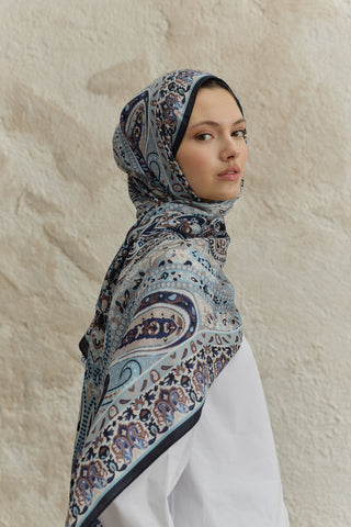 Cupra Prive Patterned Scarf Saga Navy Blue