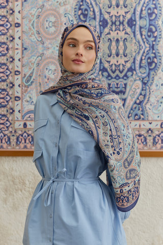 Cupra Prive Patterned Scarf Saga Navy Purple