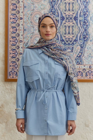 Cupra Prive Patterned Scarf Saga Navy Purple