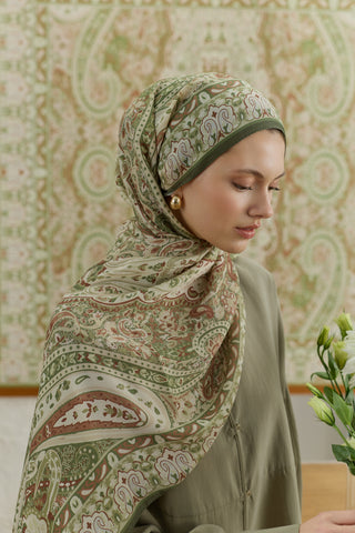 Cupra Prive Patterned Shawl Saga Olive