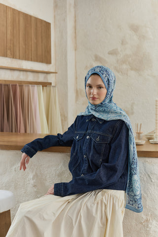 Cupra Prive Patterned Scarf Saga Soft Blue