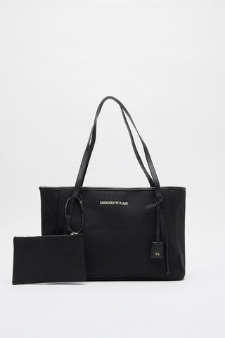 Customizable Large Canvas Tote Bag Black
