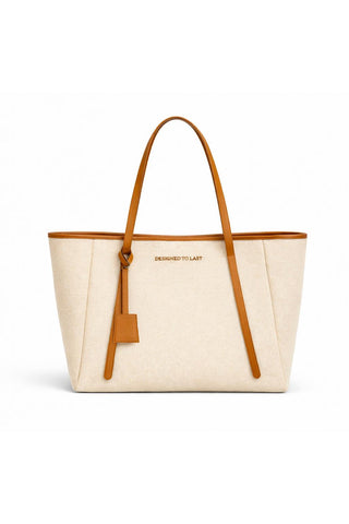 Customizable Large Canvas Tote Bag Ecru