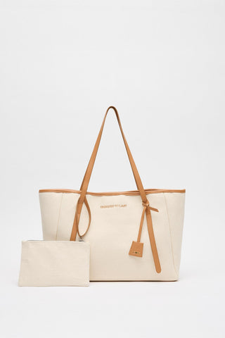 Customizable Large Canvas Tote Bag Ecru