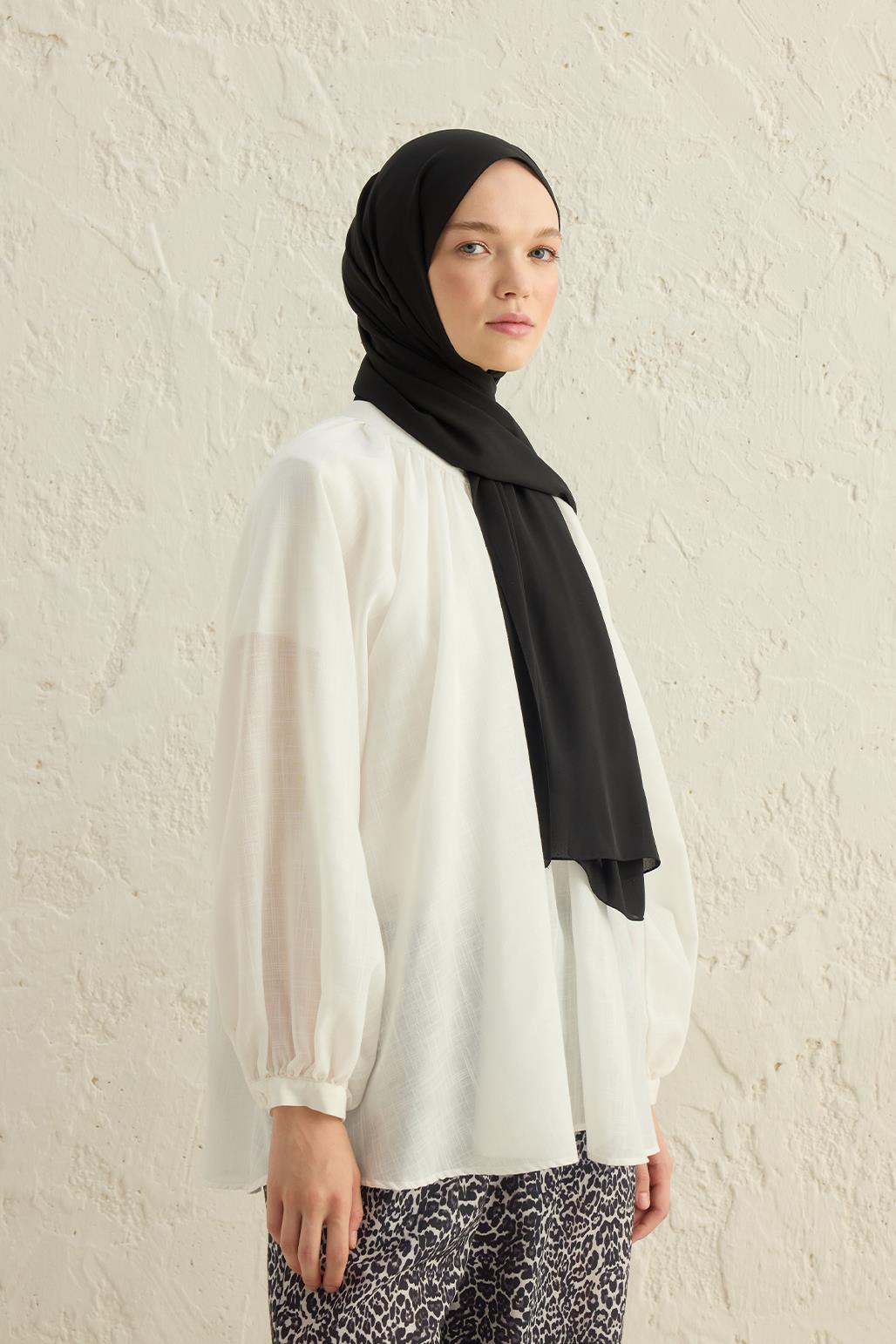 Daily Crepe Shawl Black