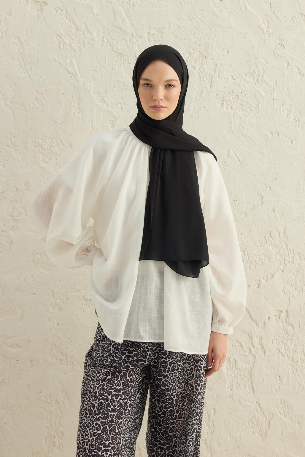 Daily Crepe Shawl Black