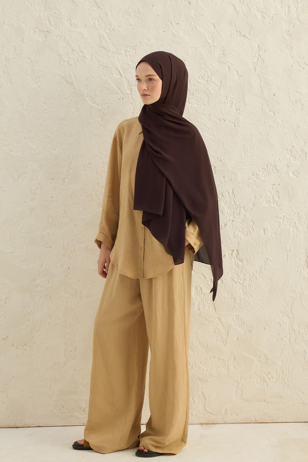 Daily Crepe Shawl Dark Brown