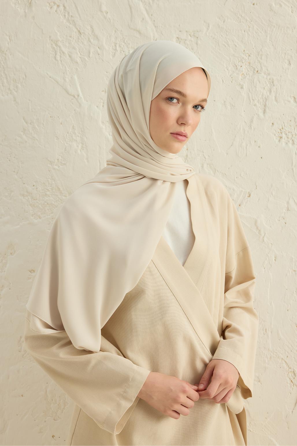 Daily Crepe Shawl Dark Cream