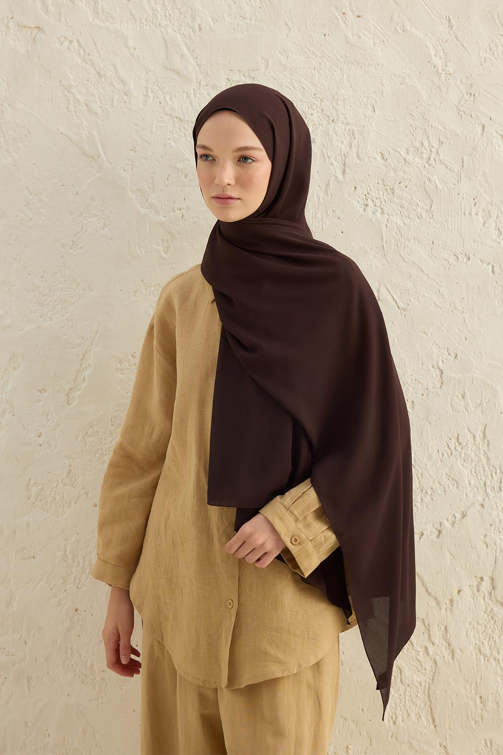 Daily Crepe Shawl Dark Brown