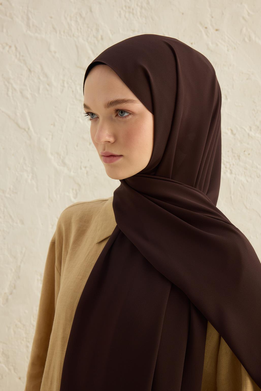 Daily Crepe Shawl Dark Brown