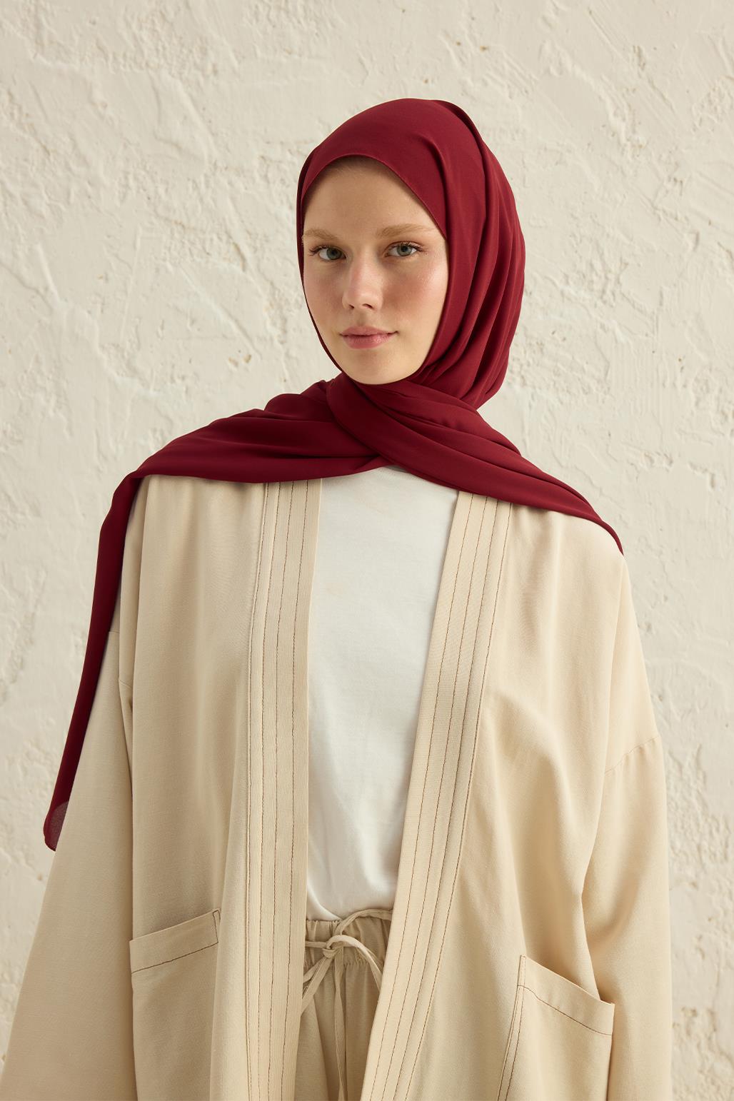 Daily Crepe Shawl Burgundy