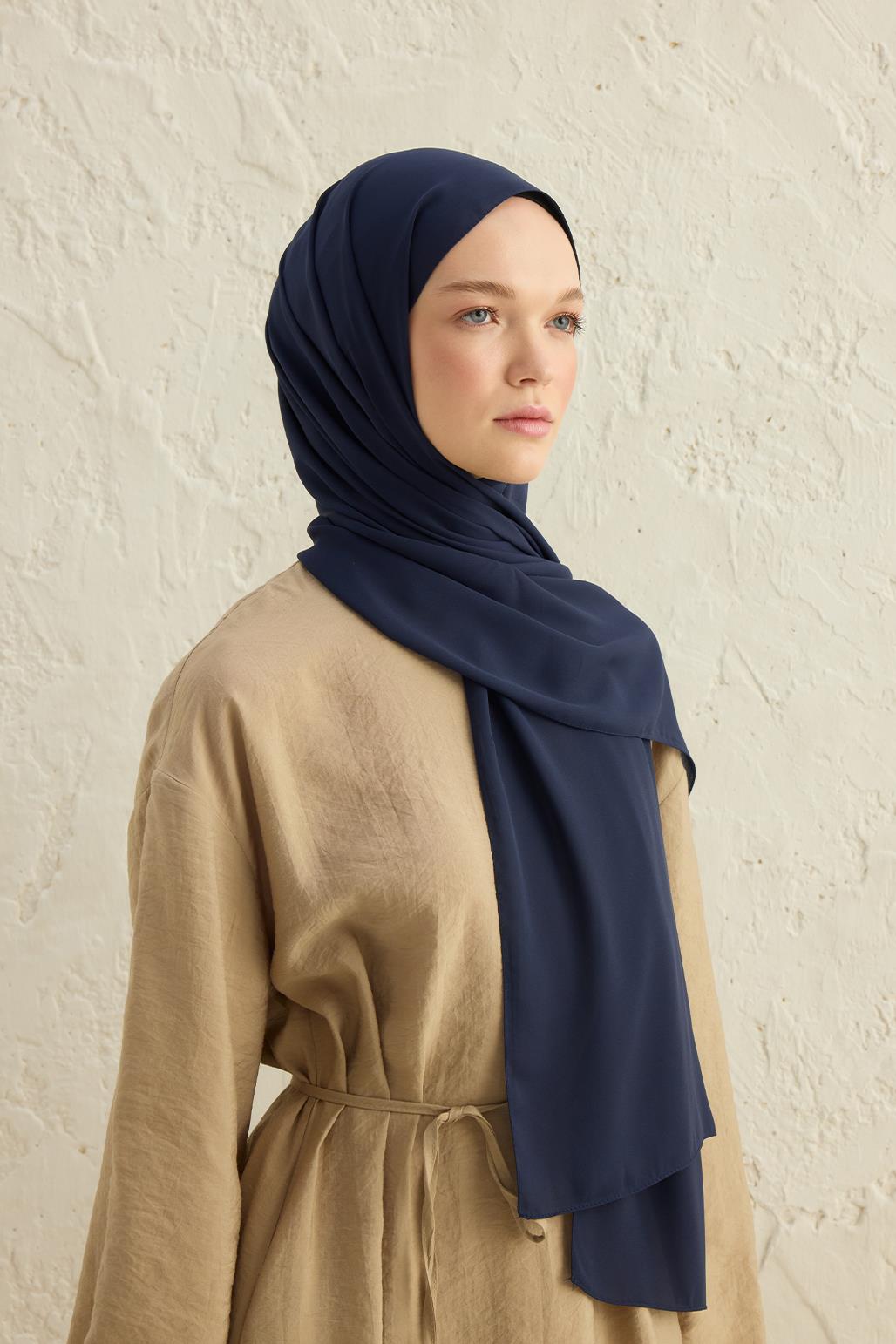 Daily Crepe Shawl Navy Blue