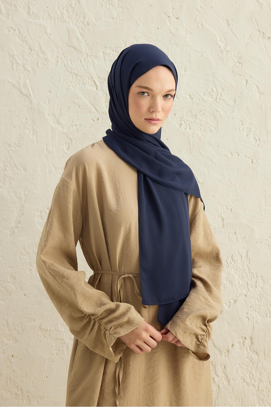 Daily Crepe Shawl Navy Blue