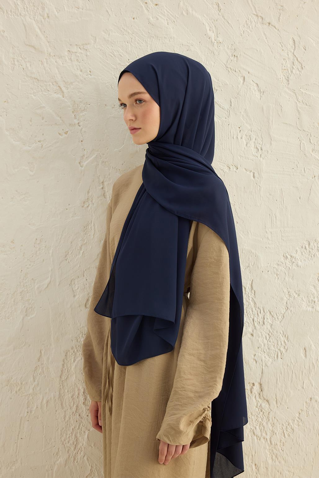 Daily Crepe Shawl Navy Blue