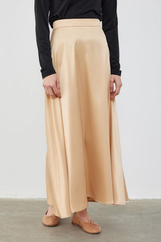 Debra Satin Flared Skirt Blonde