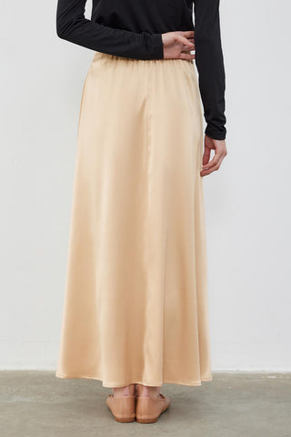 Debra Satin Flared Skirt Blonde