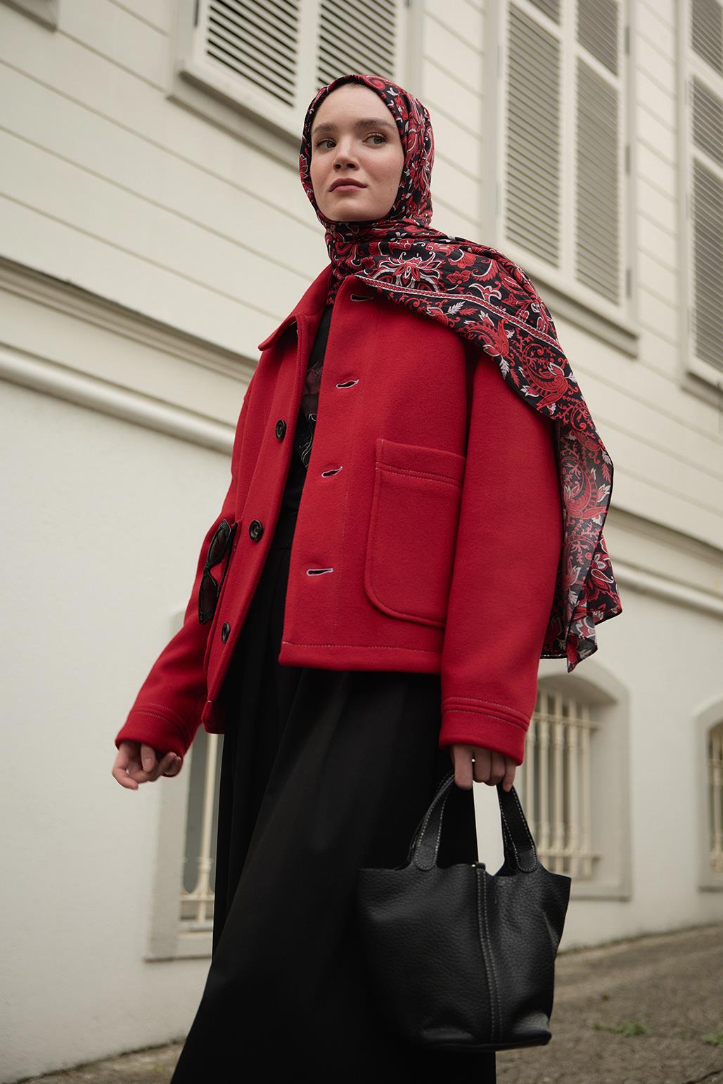 Deluxe Patterned Scarf Red Love