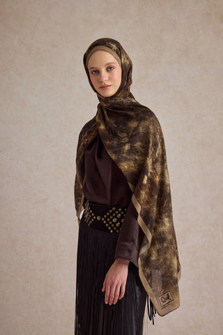 Deluxe Summer Scarf Batic Brown Patterned