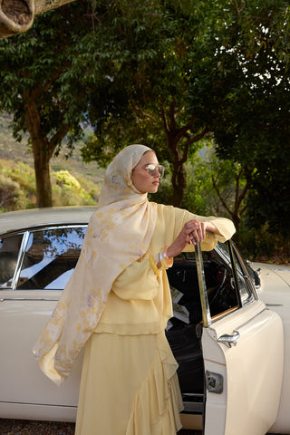Deluxe Summer Flow Scarf Pale Yellow