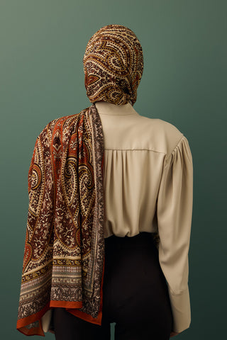 Deluxe Summer Scarf Eva Brick Red