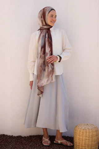 Deluxe Summer Scarf Grey Coffee