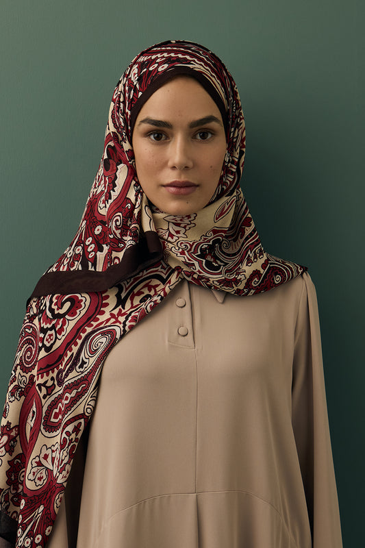 Deluxe Summer Scarf Jade Burgundy