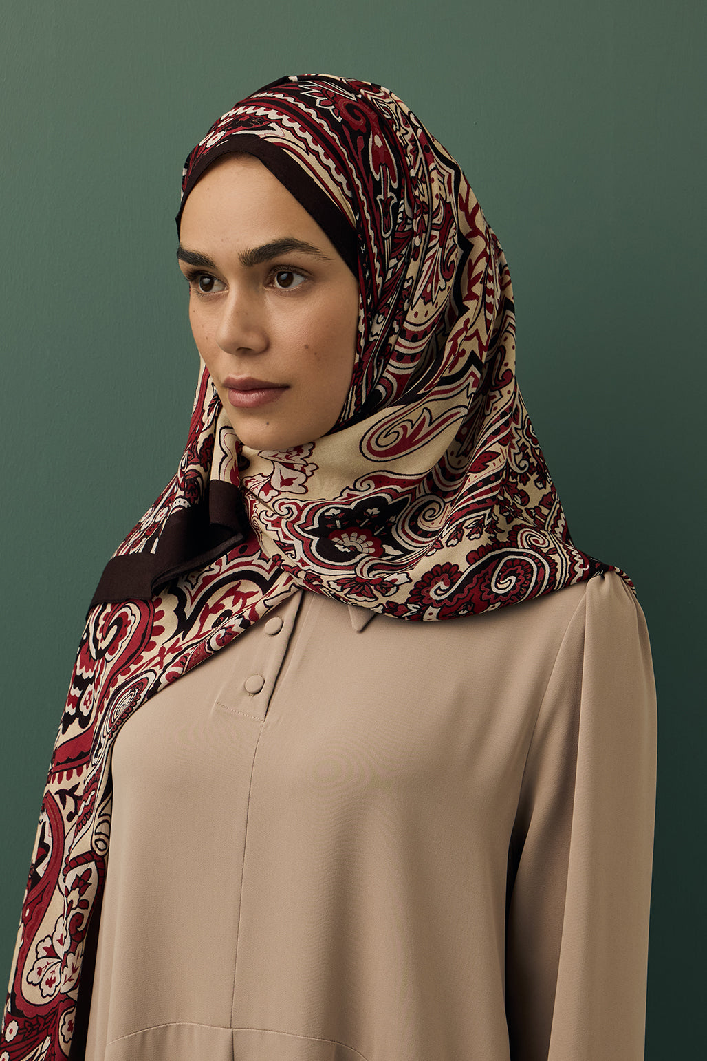 Deluxe Summer Scarf Jade Burgundy