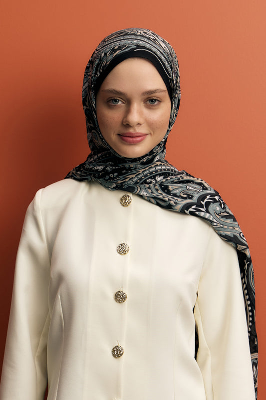 Deluxe Summer Scarf Jade Black