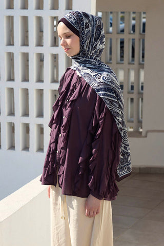 Deluxe Summer Scarf Noa Navy Blue