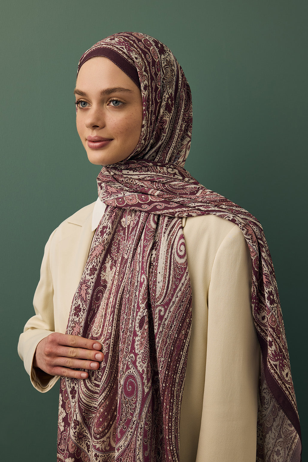 Deluxe Summer Scarf Noa Plum Apricot