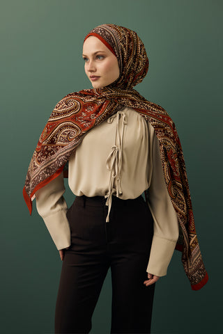 Deluxe Summer Scarf Eva Brick Red