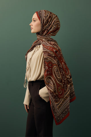 Deluxe Summer Scarf Eva Brick Red