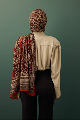 Deluxe Summer Scarf Eva Brick Red