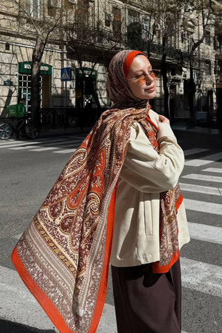 Deluxe Summer Scarf Eva Brick Red