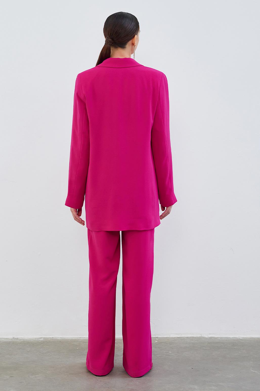 Dena Patterned Blazer Trousers Set Pink