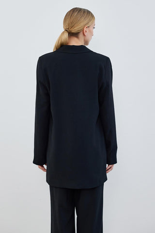 Dena Patterned Blazer Trousers Set Black