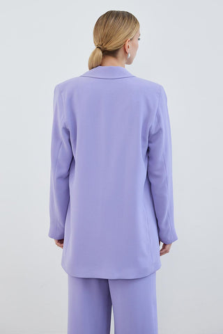 Dena Patterned Blazer Trousers Set Lilac