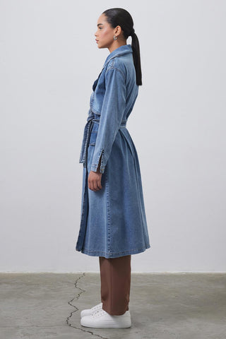 Denim Aller Trench Light Blue