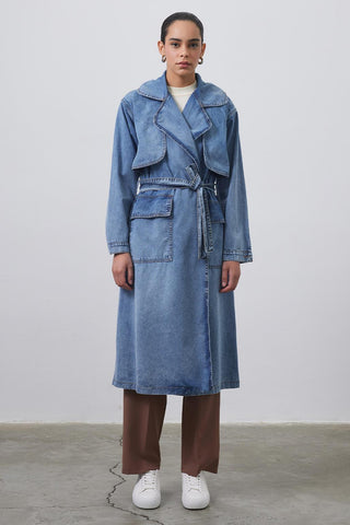 Denim Aller Trench Light Blue