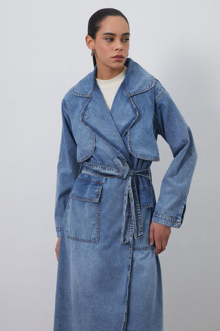 Denim Aller Trench Light Blue