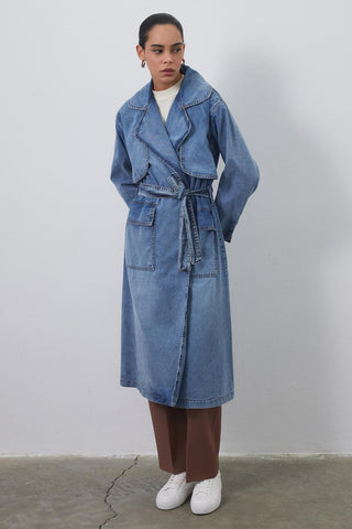 Denim Aller Trench Light Blue