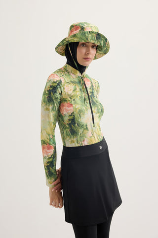 Printed Tie-Up Bucket Hat Light Green