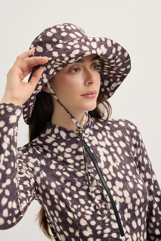 Printed Tie-Up Bucket Hat Bambi